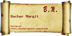 Becher Margit névjegykártya